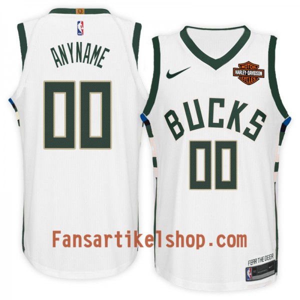 NBA Milwaukee Bucks Trikot Benutzerdefinierte Nike 2017-18 Weiß Swingman - Herren NBA Milwaukee Bucks Trikot Benutzerdefinierte Nike 2017-18 Weiß Swingman - Herren